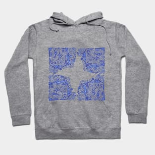 Blue Hand Drawn Doodles Hoodie